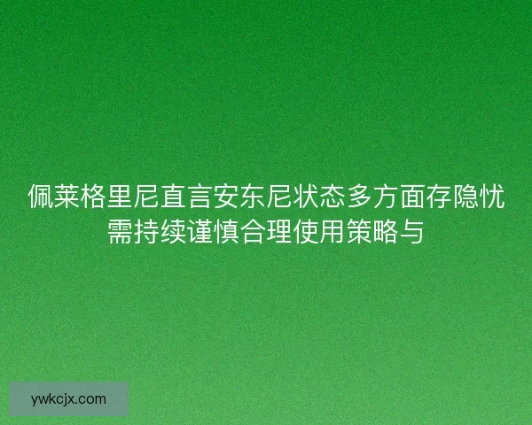 佩莱格里尼直言安东尼状态多方面存隐忧需持续谨慎合理使用策略与