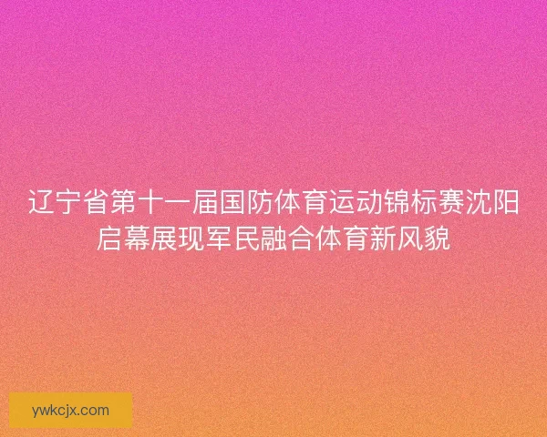辽宁省第十一届国防体育运动锦标赛沈阳启幕展现军民融合体育新风貌