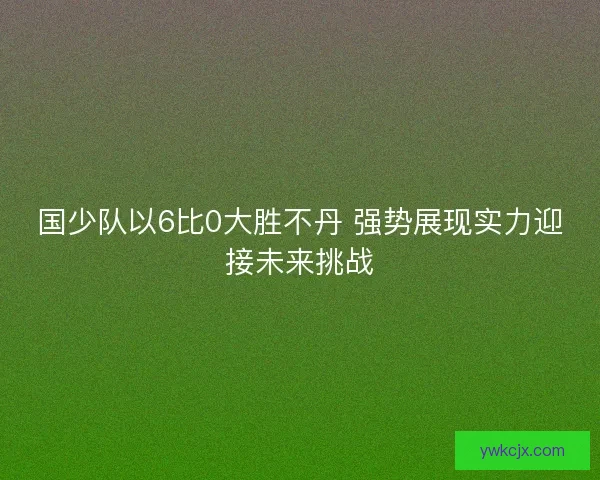 国少队以6比0大胜不丹 强势展现实力迎接未来挑战 国少队以6比0大胜不丹 强势展现实力迎接未来挑战