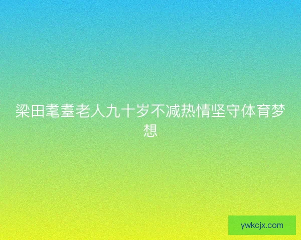 梁田耄耋老人九十岁不减热情坚守体育梦想 梁田耄耋老人九十岁不减热情坚守体育梦想